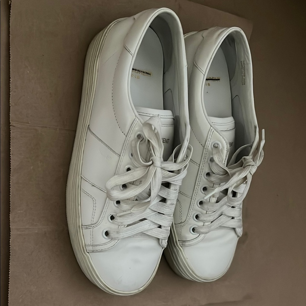 Saint Laurent White Leather Sneakers